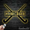 thumbnail image 3 of Handmadetneonsign Field Hockey Name Metal Wall Art LED Light, Hockey Sport Name Metal Sign Decor, 3 of 5