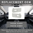 thumbnail image 3 of Right Passenger Side Car Sun Visor With Makeup Mirror With Light For Toyota 4Runner 2010-2022, Replacement OEM 74310-35B01-light Grey, 3 of 6
