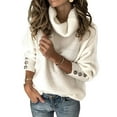 thumbnail image 5 of Livingsenburg by Livingsenburg Women's Turtleneck Solid Sweater, Knitted Pullover Casual Knitwear, 5 of 5