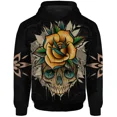 thumbnail image 3 of Sudadera con capucha holgada para hombre, sudadera con estampado de calavera retro para hombre, ropa gótica informal con capucha para hombre, ropa Y2K, 3 of 5
