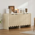 thumbnail image 5 of Modern Wave Fluted Sideboard Cabinet, 4-Door Storage Buffet with Metal Handles, Curved Edge, 59.05 x 15.35 x 29.52 Inches., 5 of 7