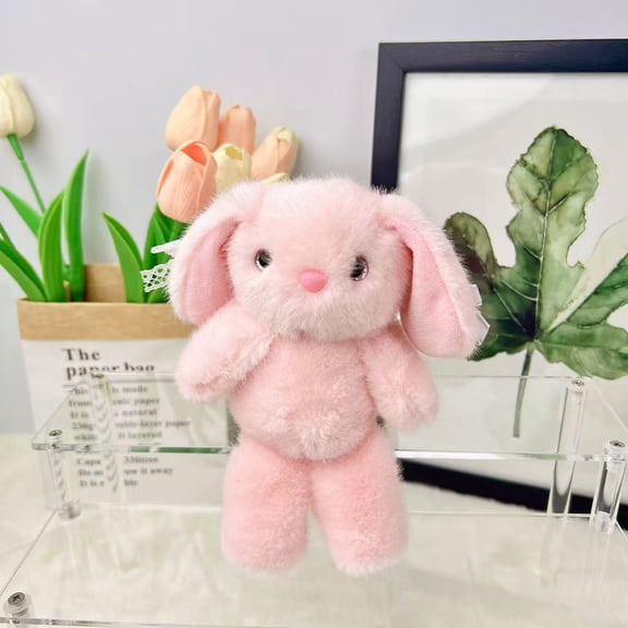 2026 Standing Posture Little Plush Toy Doll - 7Inch) Adorable Bunny With Perky Ears, Embroidered Eyes, Decorative Bow, Premium Short Plush & High-Density Pp Cotton - Kids