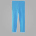 thumbnail image 3 of Teylalorva Leggings for Girls Cotton Thermal Pants Elastic Waist Comfortable Casual Winter Autumn Long Trousers（2-8） Light Blue Size 4T, 3 of 4