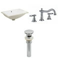 thumbnail image 1 of 20.75-in. W CUPC Rectangle Bathroom Undermount Sink Set In White - Chrome Hardware - Overflow Drain Incl. AI-12921, 1 of 9