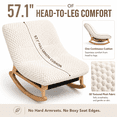 thumbnail image 3 of LEGAHOME Oversized Rocking Accent Chair Indoor, 41.3in Papasan Rocking Lounge Chair for Adults with Corduroy Cushion, Plush Reading Nook Chair for Living Room, Solid Wood Base, Antique White, 3 of 8