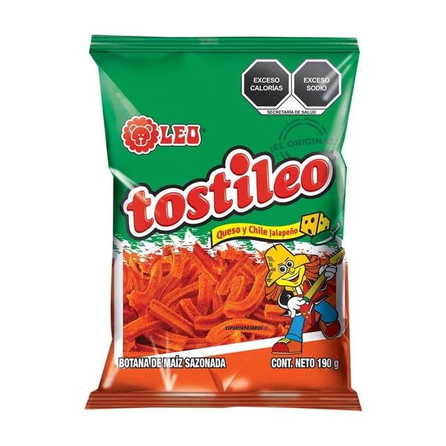Botana de maíz Leo Tostileo queso y chile jalapeño 190 g