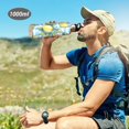 thumbnail image 6 of Yayeee 33oz Insulated Water Bottle Double Wall Stainless Steel with Flip Straw Lid, Cartoon Plaid Lemon, 6 of 7