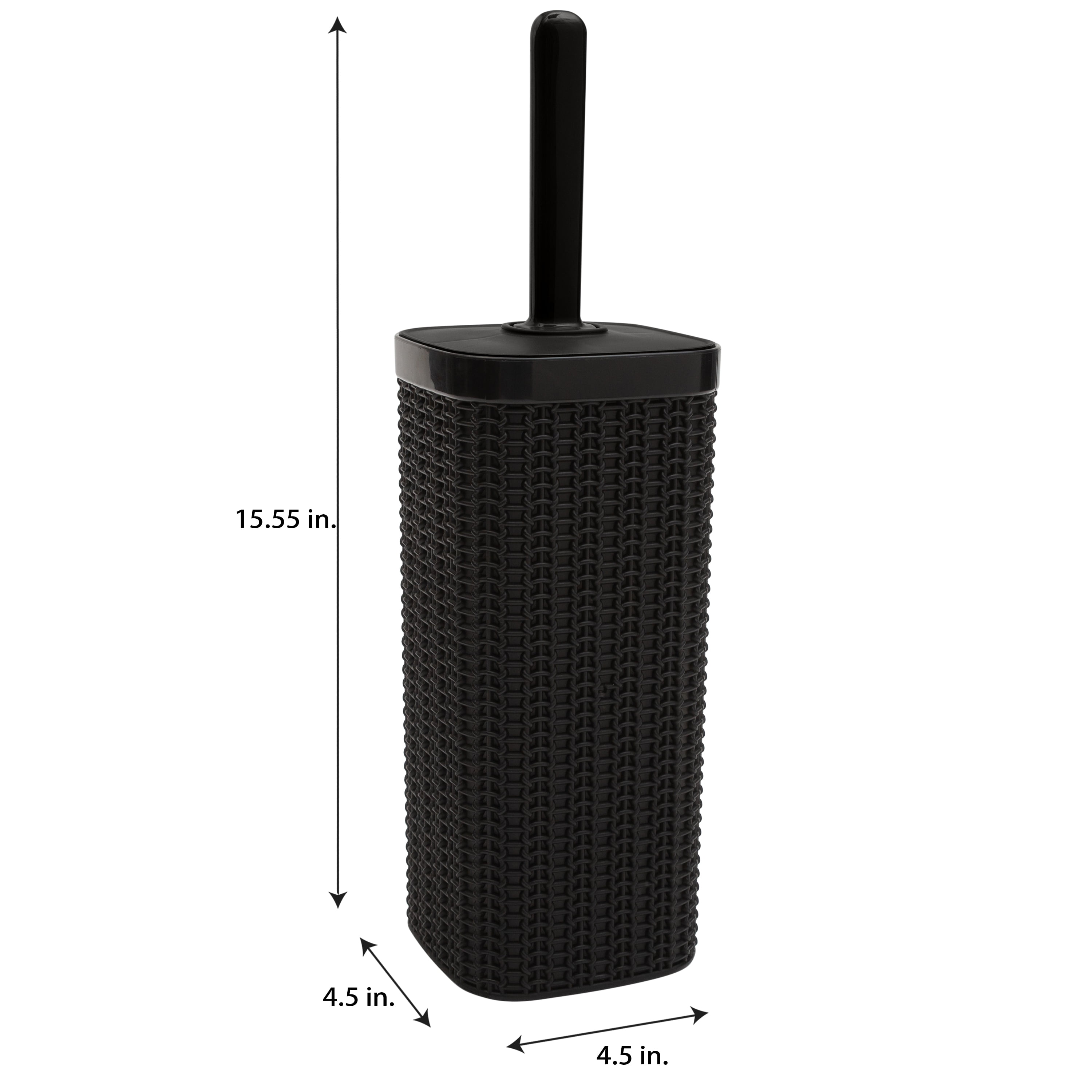 Bath Bliss Sailor Knot Toilet Brush, Holder, and Trash Can Set in Matte Black