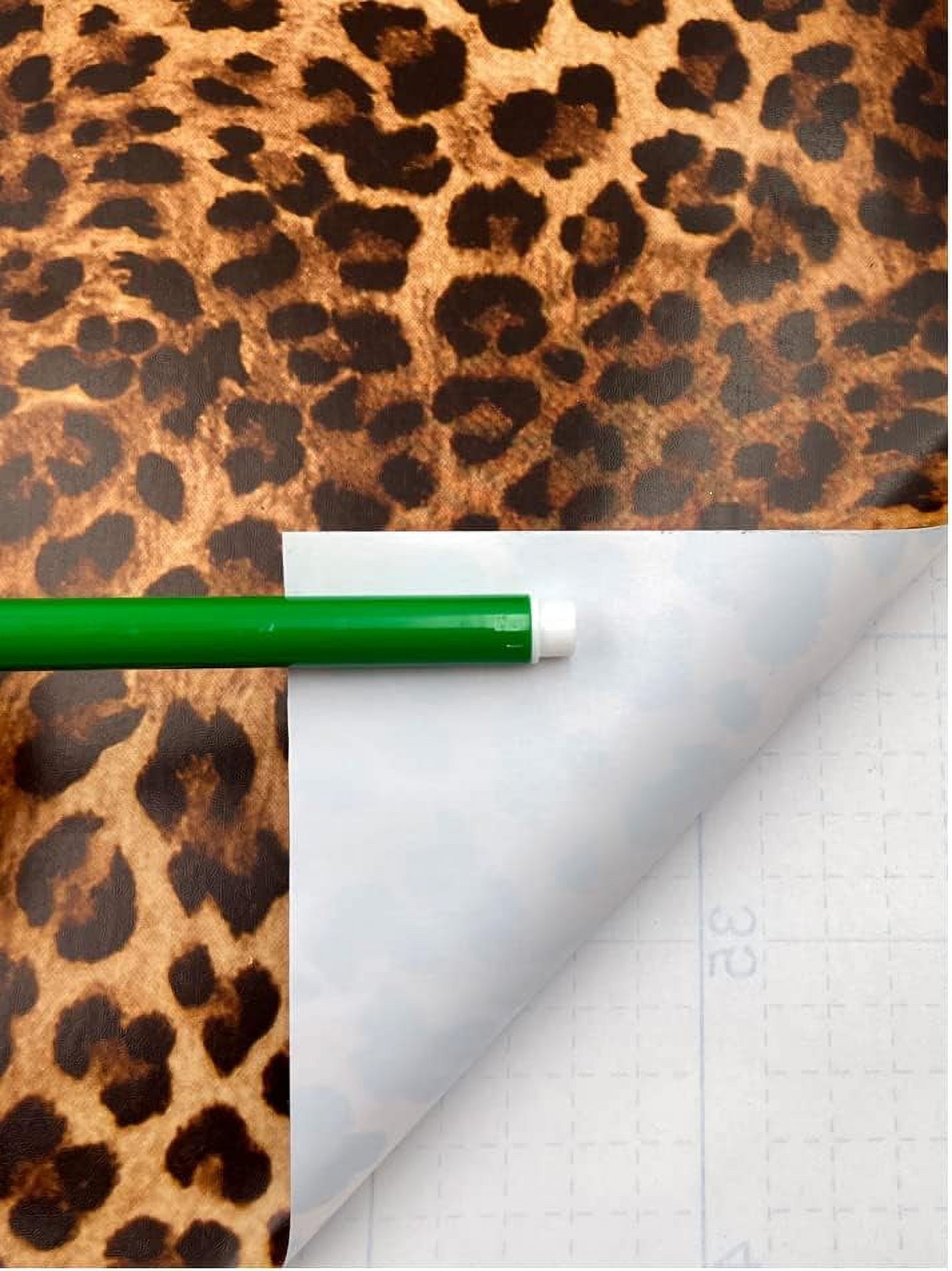 SimpleLife4U Sexy Leopard Print Self-Adhesive Shelf Drawer Liner Moisture Proof PVC Mat 45x300cm