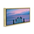 thumbnail image 3 of Stupell Industries Dock at Sunset Horizon Nature Photography Gold Floater Framed Canvas Art Print Wall Art, 31 x 14, 3 of 9