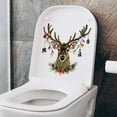 thumbnail image 5 of 4-Piece Christmas Toilet Seat Cling Set Santa Claus, reindeer Removable Bathroom Decor Protective Lid Sticker No Adhesive Holiday, 5 of 10