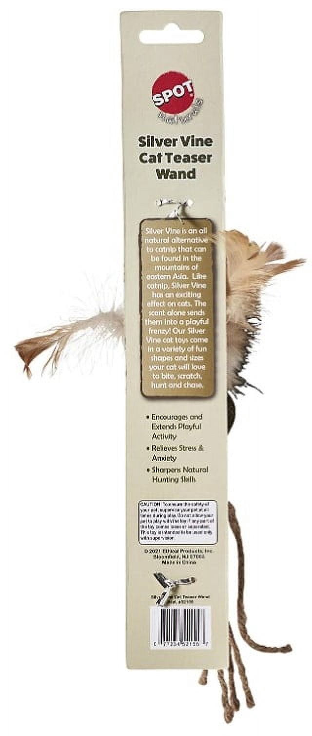 Ethical Products 77483 Spot Natural Silver Vine Teaser Wand Cat Toy, Assorted Color