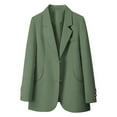 thumbnail image 4 of Breezora Womens Vintage British Style Single Breasted Blazer Long Sleeve Loose Fit Casual Elegant Jacket XL Size Green, 4 of 9