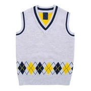 Baby Boys Girls V-Neck Knitted Sweater Vest,School Uniform Sweater Pullover Vest 2-8Y