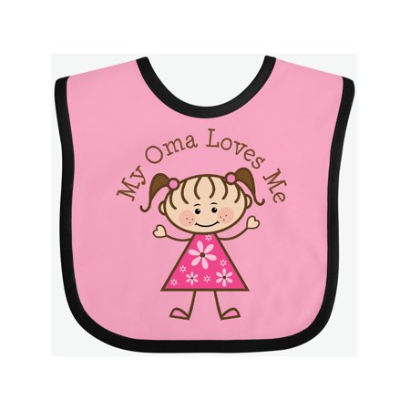 

Inktastic My Oma Loves Me Granddaughter Gift Gift Baby Girl Bib
