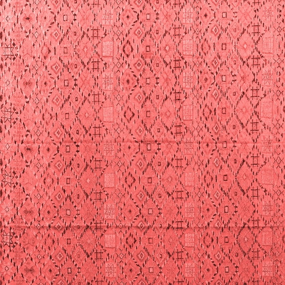 Ahgly Company Indoor Square Abstract Red Modern Area Rugs, 8' Square