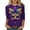 T7-Purple, variant on successthop Mardi Gras Tops for Women Stripe Carnival Party Funny Blouse 3/4 Sleeve Festival Shirt Holiday Outfits L