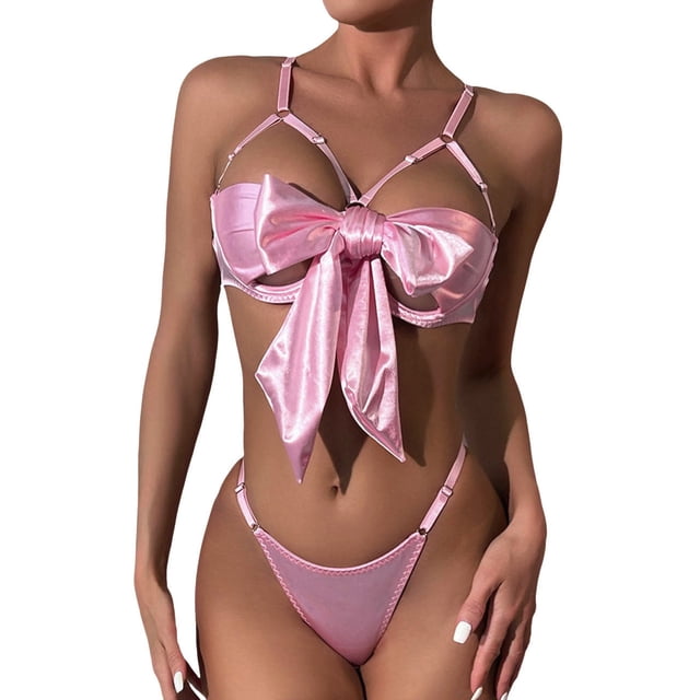 Gibobby Sujetador De Encaje Para Mujer Lencería Sexy para Mujer Baby Doll Mujer Sexy Color Negro Mono Sensual y Elegante Fina Lenceria para Dama(Rosa, XG)