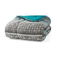 thumbnail image 3 of Mainstays 7-Piece Teal Stripe Princeton Comforter Set, King, 3 of 11