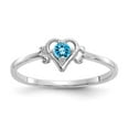 thumbnail image 1 of 14K White Gold Ring Band Themed (12) December Swiss Blue Topaz, 1 of 5