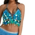 thumbnail image 2 of ZZwxWA Sequin Halter Bra Top Salsa Belly Dance Boho Festival Clubbing Tribal Bra Tops, 2 of 4