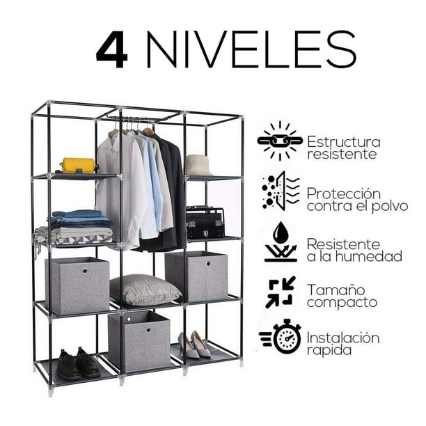 Closet Organizador Armable de Acero Inoxidable Armario de
