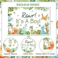 thumbnail image 6 of Dinosaur Baby Shower Decorations for Boy - Rawr It's a Boy Backdrop Cake Topper Balloons Paper Tissue Pompoms Foil Fringe for Dino Jungle Animal Hatching Soon Baby Shower Gender Reveal, 6 of 6