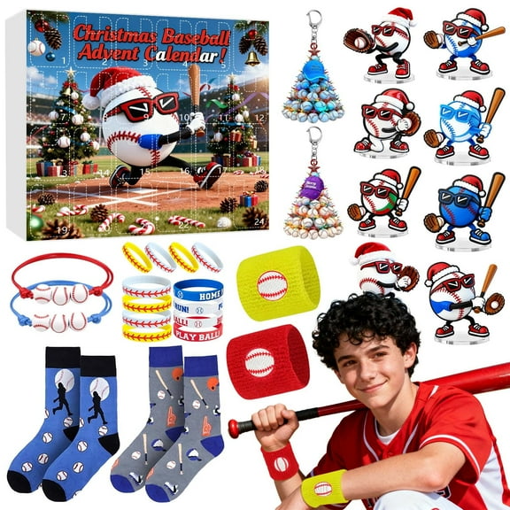 2025 Youth Sports Advent Calendar for Boys and Girls with Exciting Baseball Themed Countdown to Christmas Festive Celebration