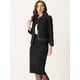 thumbnail image 4 of Chaqueta de Tweed a Cuadros para Mujer de Manga Larga Vintage Outwear Blazer para Oficina Chaqueta Corta Negro M, 4 of 6