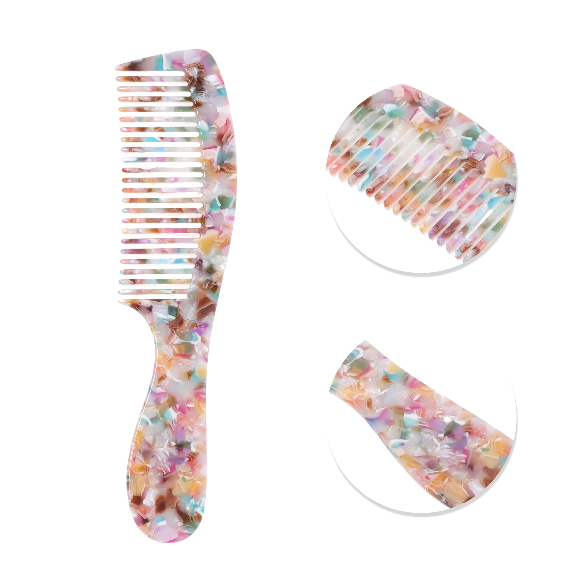 Unique Bargains 1 Pc Women Durable Hair Straightening Comb for Curly Wavy Hair Colorful
