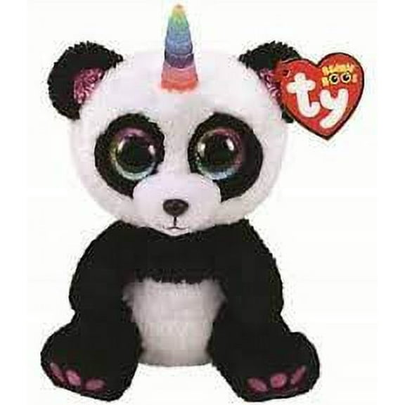 Ty Beanie Boos  Paris The Black And White Panda With Horn 6" Plush