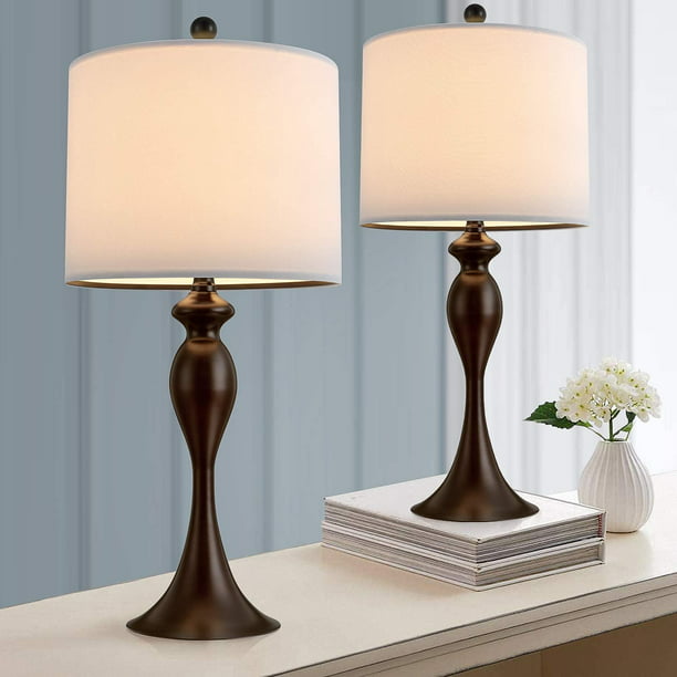 Bedroom Bedside Table Lamp, Brown Lamp Shades Table Lamps