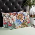 thumbnail image 4 of Boho Floral Throw Pillow Covers, Bohemia Colorful Mandalas Botanical Flower Soft Breathable Pillow Cases with Zipper for Sleeping, King Size Pillowcases for Couch Bed Sofa Chair 20x36 Inches, 4 of 6