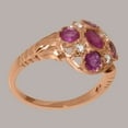 thumbnail image 4 of LBG British Made 9k Rose Gold Natural Ruby & Diamond Womens Promise Ring - 33 size options - Size 4.5, 4 of 7