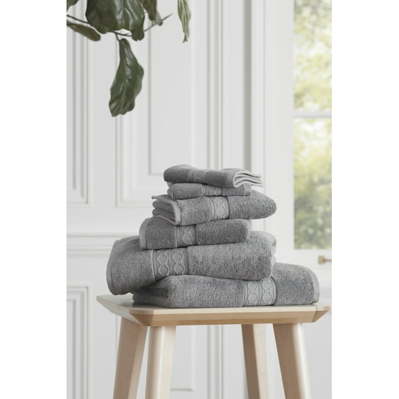 LOFT BY LOFTEX Rejuvenate Soft and Absorbent Bath 6 Piece Set, Grey
