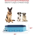 thumbnail image 6 of Foldable Dog Pool - Extra Large 71" x 39" x 12" Hard Plastic Portable Pet Bath Tub with Non-Slip & Reinforced Stability, Collapsible Design for Indoor Outdoor Backyard Use (Blue), 6 of 7