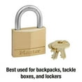 thumbnail image 2 of Master Lock Brass Padlock 140D - Weather-Resistant, Key Lock - 1 Pack, 1/4 Inch Shackle, 2 of 5