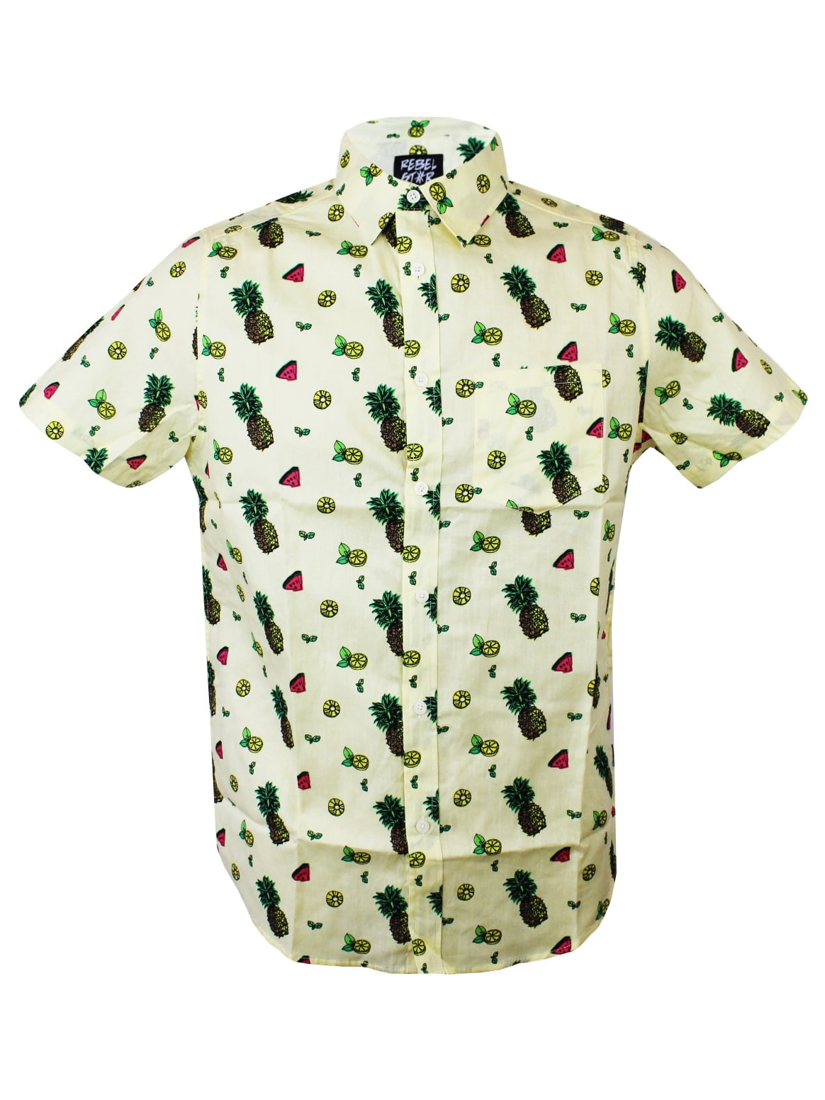 men's pineapple button down shirt
