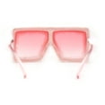 thumbnail image 4 of Womens Funky Fur Covered Squared Rectangle Oversize Sunglasses White Pink, 4 of 4