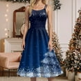 thumbnail image 4 of UngA Womens Christmas Dress Sleeveless Spaghetti Straps Xmas Dresses Printed A-Line Swing Evening Party Dress Women,Size XL, 4 of 4