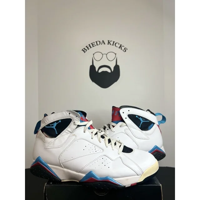 Ni - ke Ni - ke Air Jordan 7 VII Retro Orion White Leather Sneaker 304775-105 Men’s Size 12