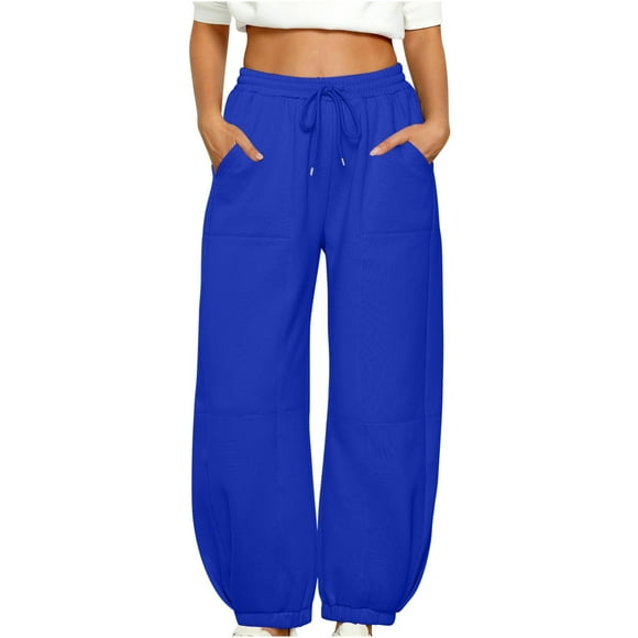 Timegard Sweatpants for Women Elastic High Waist Baggy Fleece Pants Fall Winter Warm Pants with Pockets