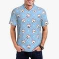 thumbnail image 1 of Balery French Bulldog Head Camisa Polo de Hombre con Estampado, de Manga Corta y Tejido Medio, Camisa Tipo Golf Polo-Medium, 1 of 6