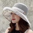thumbnail image 2 of gcong Women Sun Hats Summer Beach UV Protection Bucket UPF Packable Wide Brim Chin Strap, 2 of 4