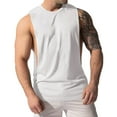 thumbnail image 6 of Difdany Men's Cut Off Shirts Muscular Cut Open Sides Bodybuilding Tank Top Gym Workout T-Shirt White 3XL, 6 of 8