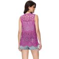 thumbnail image 3 of Women's Floral Crochet Lace Trim Open Front Cardigan, 3 of 6