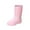 Pink, variant on XIMIN Women's Mid Calf Rain Boots Waterproof Garden Shoes Slip on Rubber Boots Lightweight Rubber Fashion Boots in Gardening with Glossy in Outdoor (36, Black)