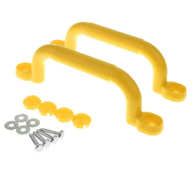 2PCS Playground Climbing Frame Handle w/Fixings Swing Toy ACCS Yellow
