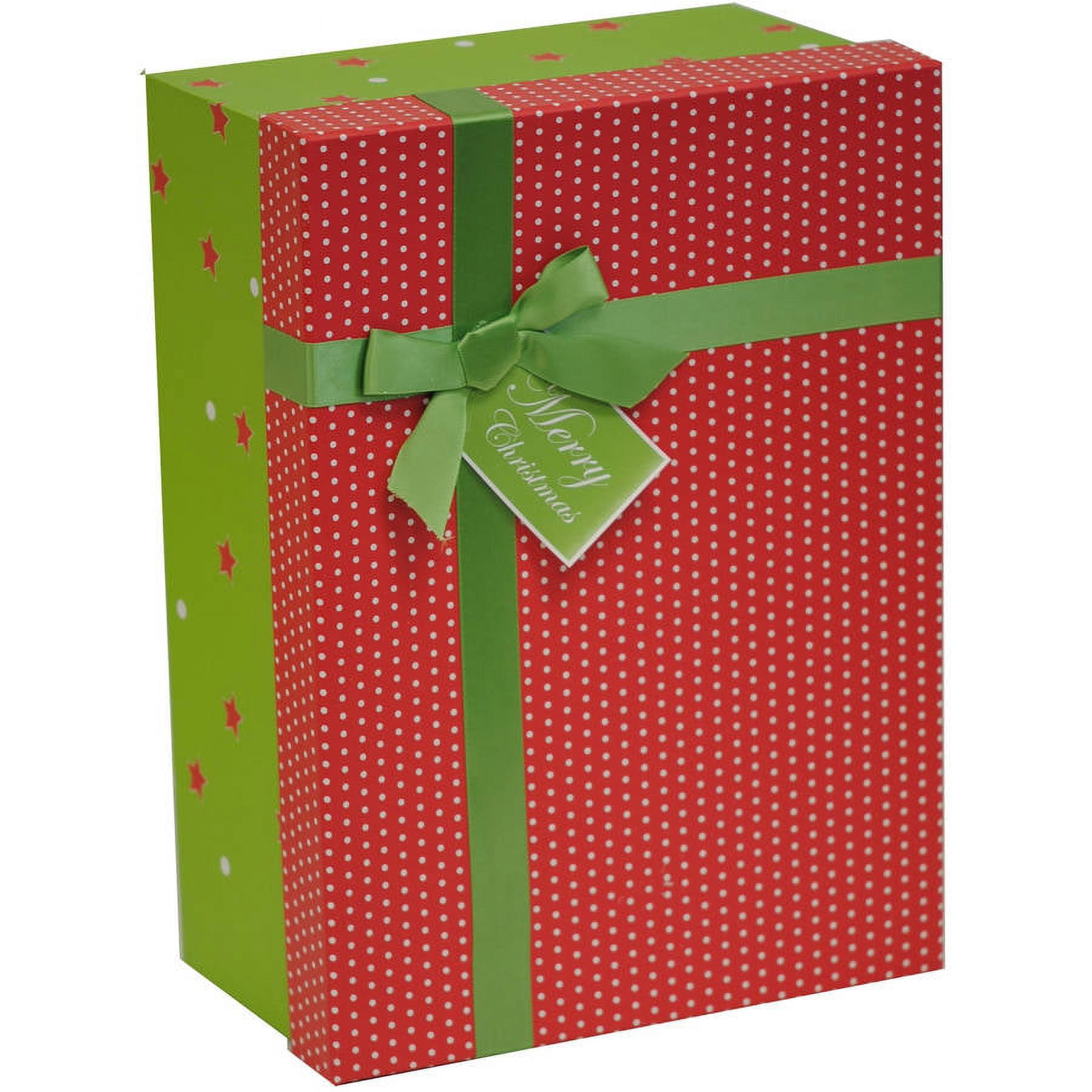 Holiday Time 2-Pack Large Rectangle Tree Box Set, Red and Green