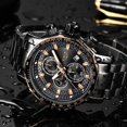 thumbnail image 3 of Reloj LIGE Reloj de moda para hombre cuarzo con esfera grande negro, 3 of 5